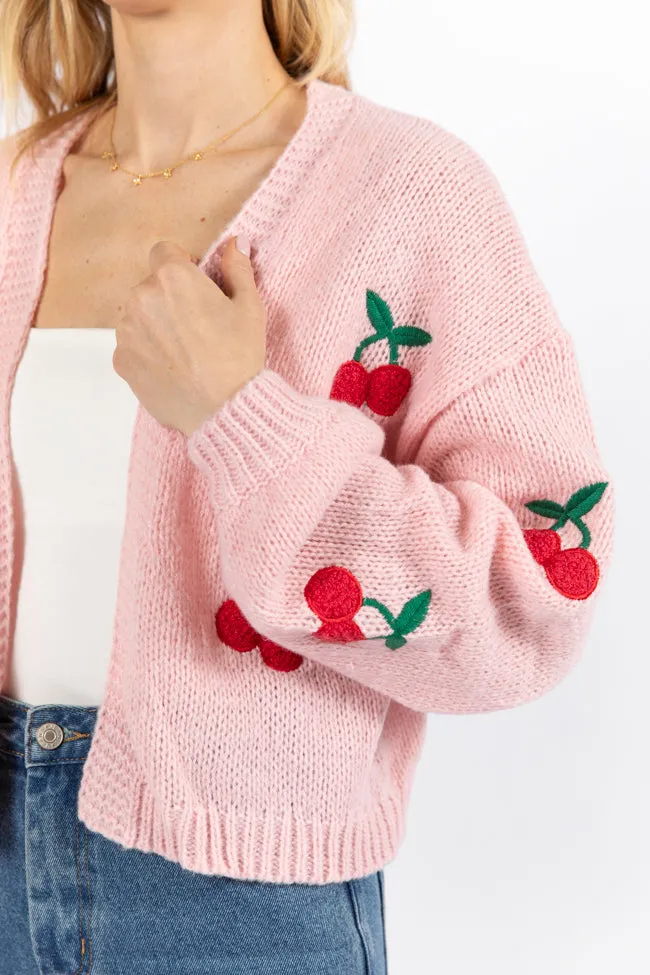 Cherry Picking Pink Embroidered Cardigan FINAL SALE sold by Pink Lily product image thumbnail 5