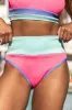 Do Not Disturb Pink and Blue Color Block Bikini Bottom sold by Pink Lily