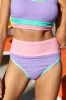 Do Not Disturb Lilac Color Block Bikini Bottom sold by Pink Lily
