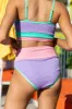 Do Not Disturb Lilac Color Block Bikini Bottom sold by Pink Lily