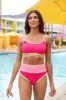 Do Not Disturb Pink and Green Color Block Bikini Top FINAL SALE sold by Pink Lily