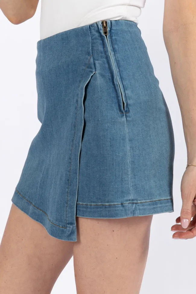 Jessica Medium Wash Denim Skort FINAL SALE sold by Pink Lily product image thumbnail 4