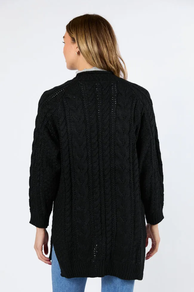 Sweet Nothings Black Chunky Cable Knit Cardigan FINAL SALE sold by Pink Lily product image thumbnail 5