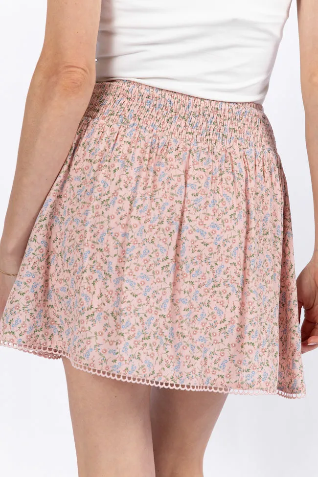 Through The Garden Pink Multi Floral Eyelet Trim Mini Skort SALE sold by Pink Lily product image thumbnail 5