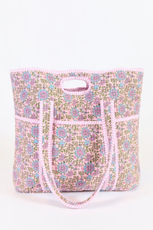 Sheri Vintage Floral Quilted Tote Bag FINAL SALE sold by Pink Lily