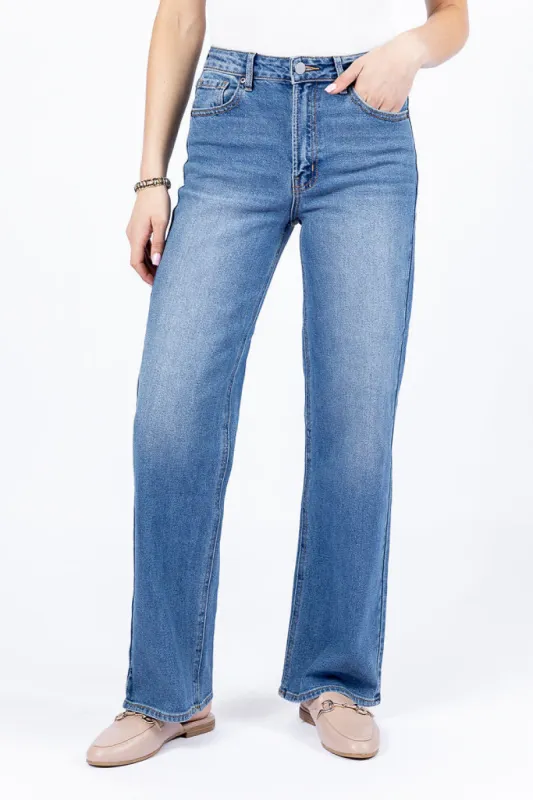 Cosette Medium Wash Relaxed Jeans FINAL SALE sold by Pink Lily