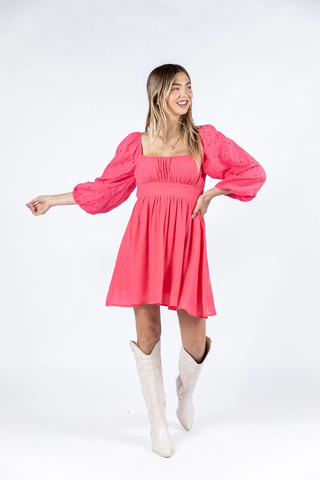 Beautiful Thoughts Pink Lace Sleeve Mini Dress FINAL SALE sold by Pink Lily product image thumbnail 2