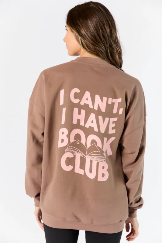 Book Club Mocha Oversized Graphic Sweatshirt sold by Pink Lily