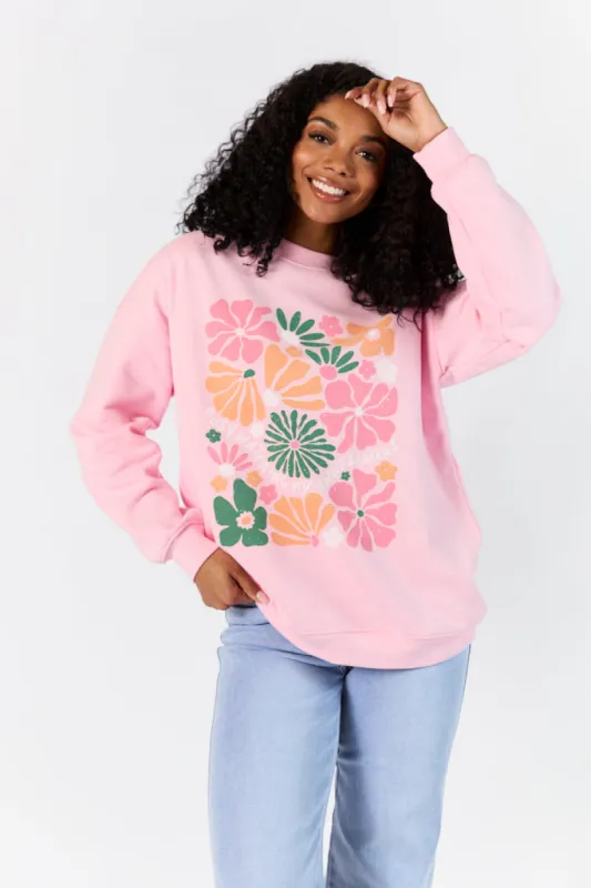 Busy Watering My Flowers Light Pink Graphic Sweatshirt sold by Pink Lily