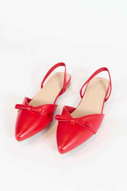 Meg Red Pointed Toe Flat FINAL SALE sold by Pink Lily