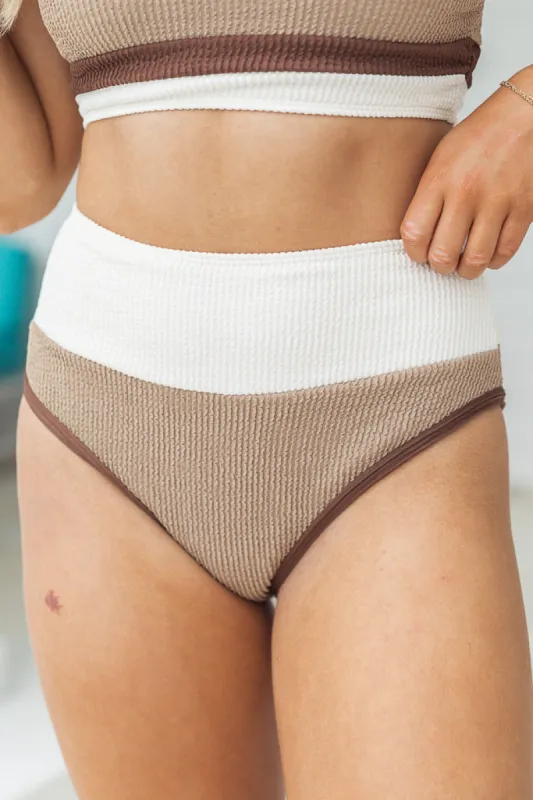 Do Not Disturb Neutral Color Block Bikini Bottoms FINAL SALE sold by Pink Lily