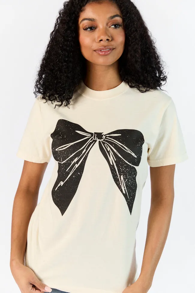 Vintage Black Bow Ivory Comfort Color Graphic Tee sold by Pink Lily product image thumbnail 3