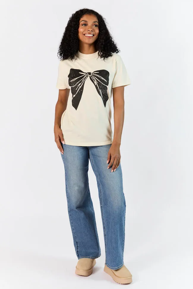 Vintage Black Bow Ivory Comfort Color Graphic Tee sold by Pink Lily product image thumbnail 4