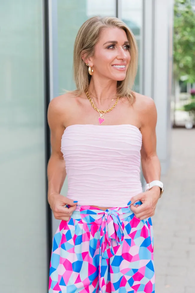 Taking Your Time Pink Textured Strapless Knit Top FINAL SALE sold by Pink Lily