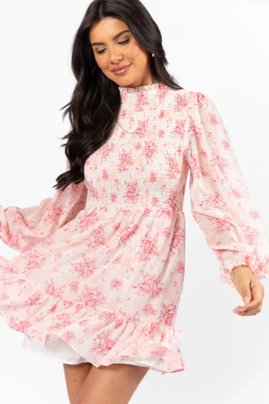 Always Yours Multi Smocked Balloon Sleeve Dress FINAL SALE made by Pink Lily
