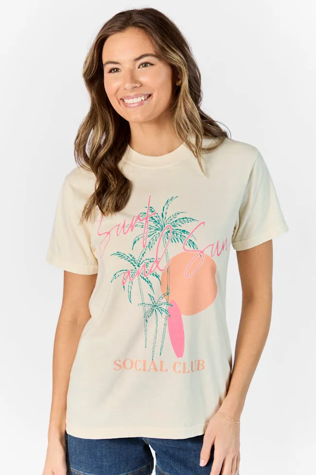 Surf & Sun Club Ivory Graphic Tee sold by Pink Lily