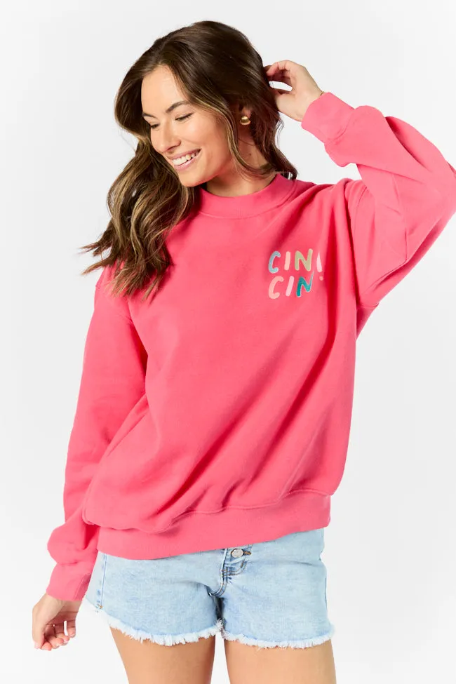 Cin Cin! Light Red Graphic Sweatshirt sold by Pink Lily product image thumbnail 3