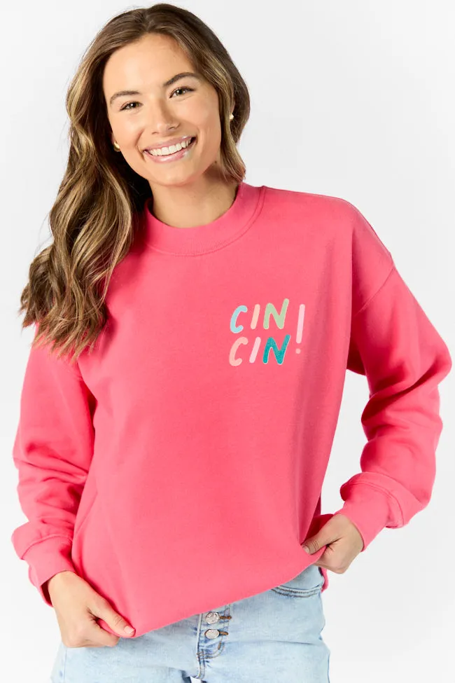 Cin Cin! Light Red Graphic Sweatshirt sold by Pink Lily product image thumbnail 2