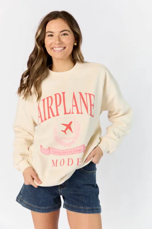 Airplane Mode Sweet Cream Graphic Sweatshirt sold by Pink Lily