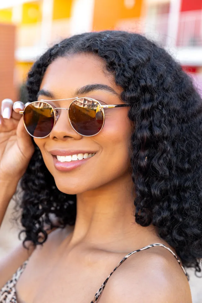 Gold Aviator Sunglasses FINAL SALE sold by Pink Lily product image thumbnail 2