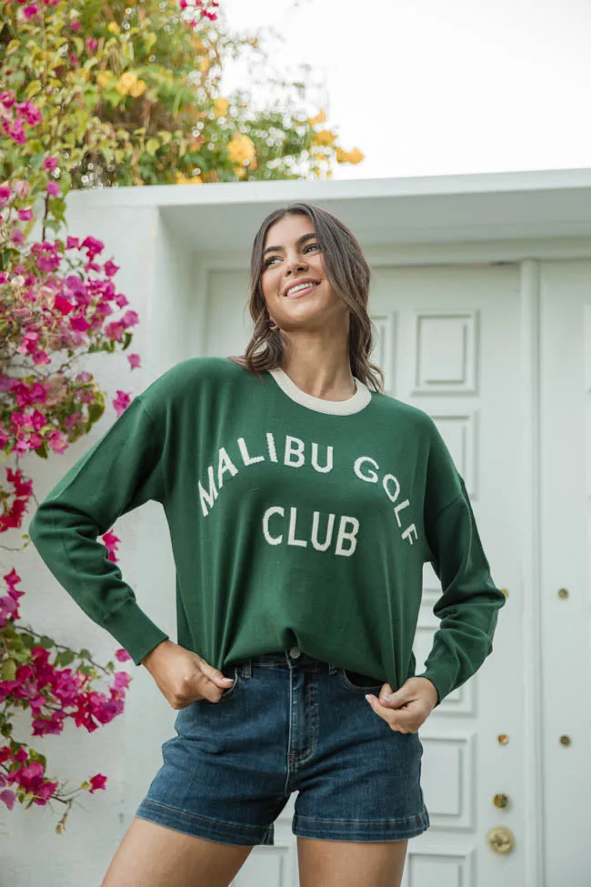 Malibu Golf Club Green Lightweight Sweater FINAL SALE sold by Pink Lily product image thumbnail 2