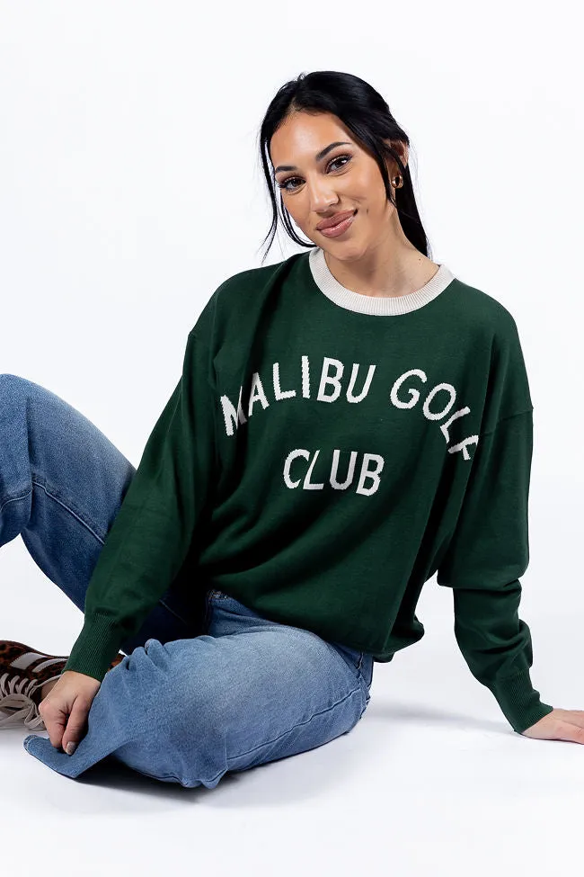 Malibu Golf Club Green Lightweight Sweater FINAL SALE sold by Pink Lily product image thumbnail 4