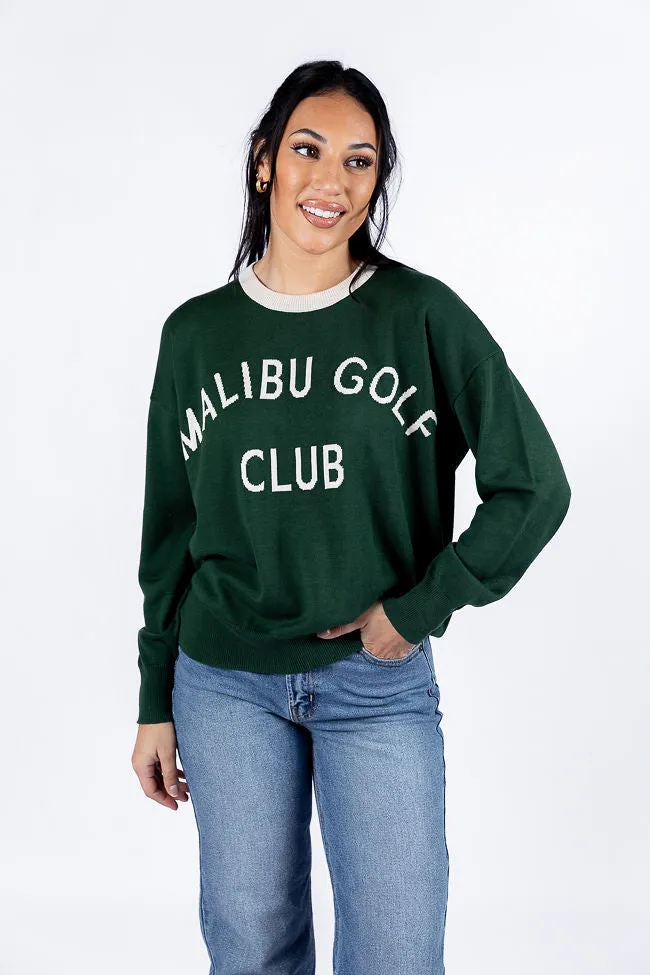 Malibu Golf Club Green Lightweight Sweater FINAL SALE sold by Pink Lily product image thumbnail 5