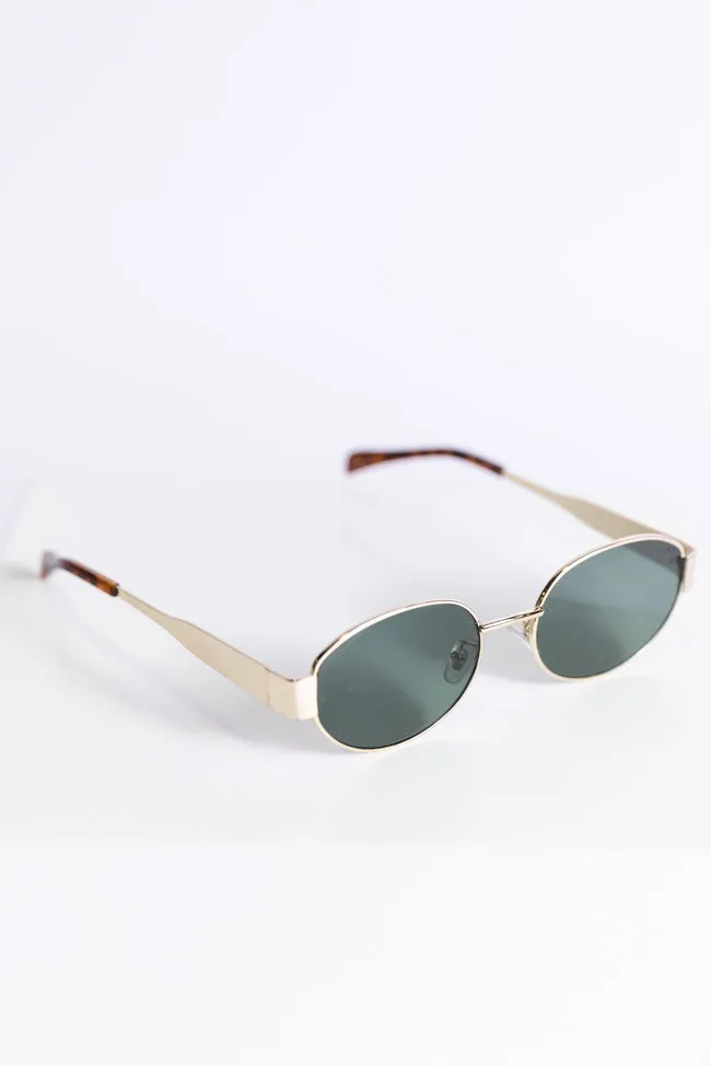 Gold Oval Wire Framed Sunglasses FINAL SALE sold by Pink Lily product image thumbnail 3