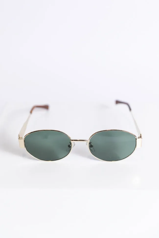 Gold Oval Wire Framed Sunglasses FINAL SALE sold by Pink Lily product image thumbnail 4