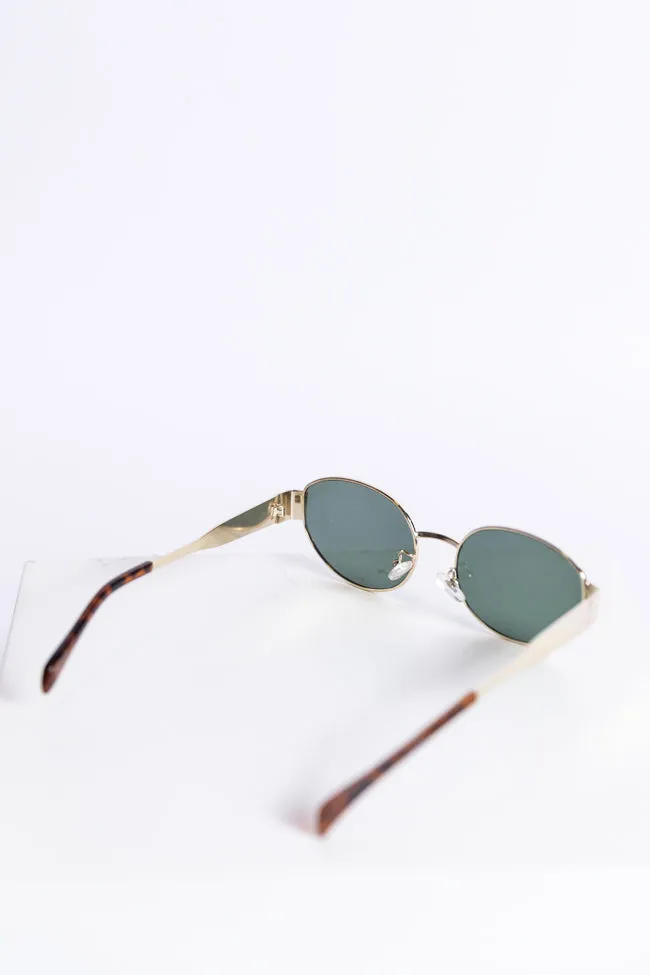 Gold Oval Wire Framed Sunglasses FINAL SALE sold by Pink Lily product image thumbnail 5