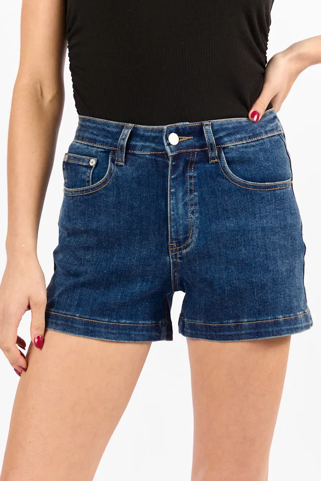 Come As You Are Dark Wash Relaxed Fit Denim Shorts sold by Pink Lily