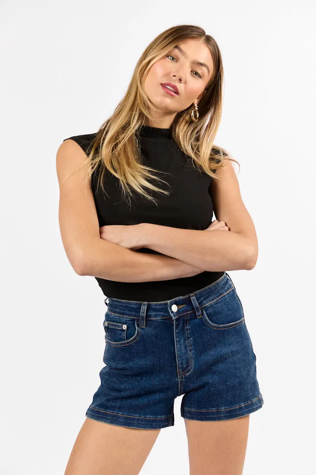 Come As You Are Dark Wash Relaxed Fit Denim Shorts sold by Pink Lily product image thumbnail 3