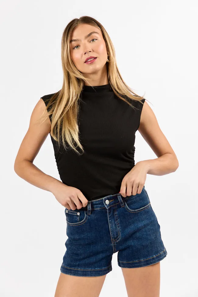 Come As You Are Dark Wash Relaxed Fit Denim Shorts sold by Pink Lily product image thumbnail 5