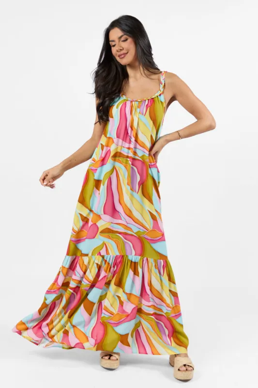 Painting The Sky Multi Print Maxi Dress FINAL SALE sold by Pink Lily