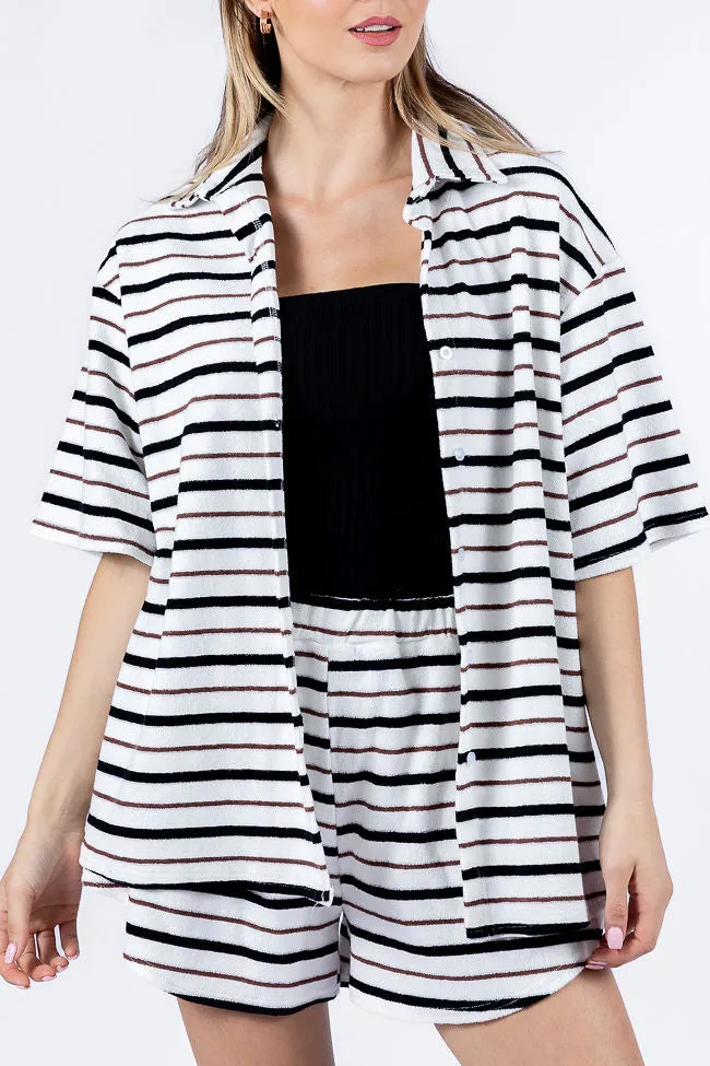 Backyard Hangout Neutral Striped Terrycloth Set FINAL SALE sold by Pink Lily product image thumbnail 4