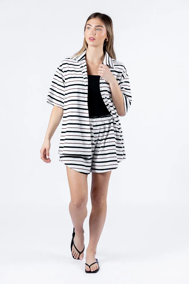 Backyard Hangout Neutral Striped Terrycloth Set FINAL SALE sold by Pink Lily product image thumbnail 2