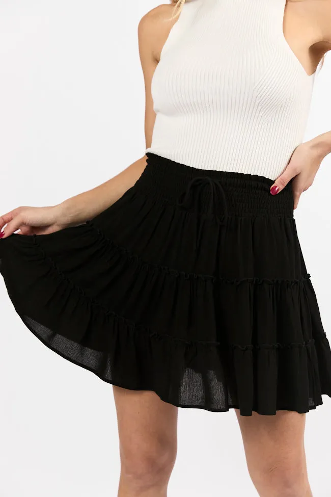 Through The Garden Black Longer Length Solid Mini Skort FINAL SALE sold by Pink Lily