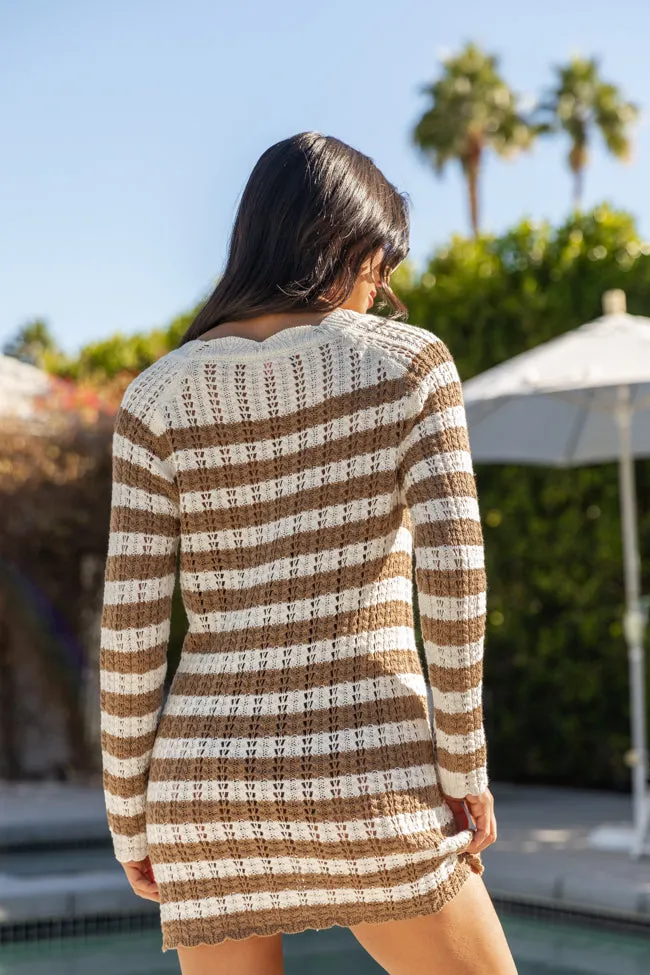 Mai Tai Memories Mocha and Ivory Striped Knit Dress FINAL SALE sold by Pink Lily product image thumbnail 5