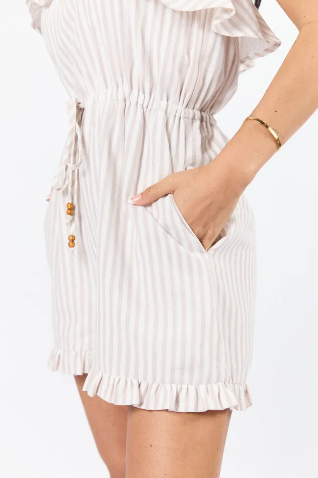 Bayside Neutral Striped Strapless Romper FINAL SALE sold by Pink Lily product image thumbnail 5