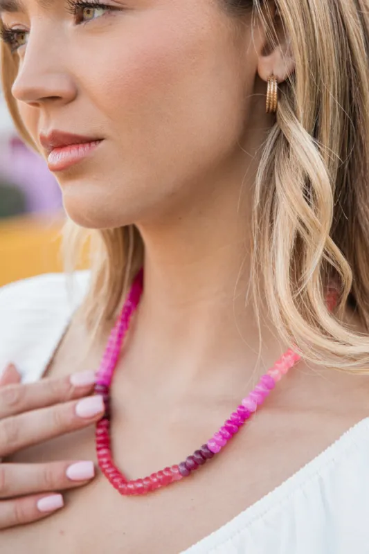 Pink and Red Beaded Necklace FINAL SALE sold by Pink Lily