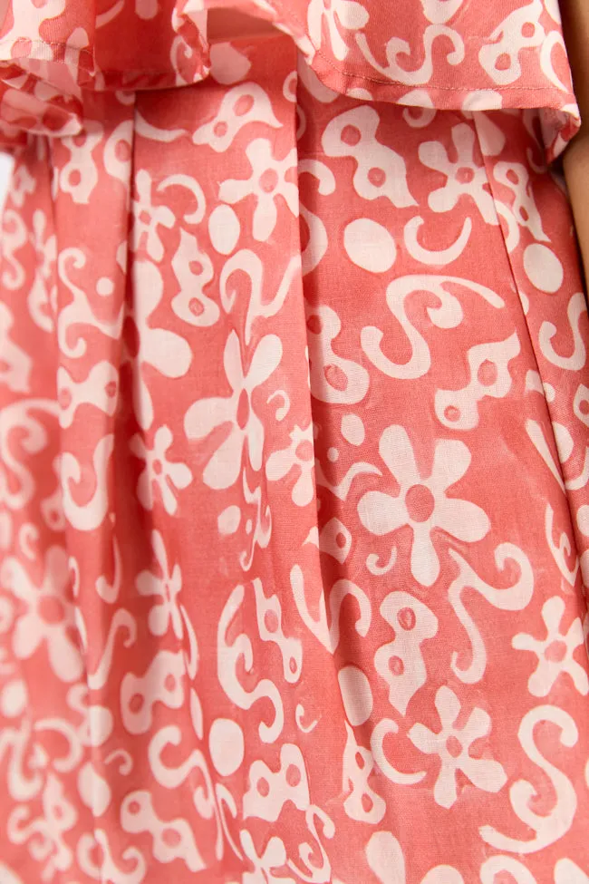 Spotlight Moment Coral Print Halter Neck Romper FINAL SALE sold by Pink Lily product image thumbnail 5