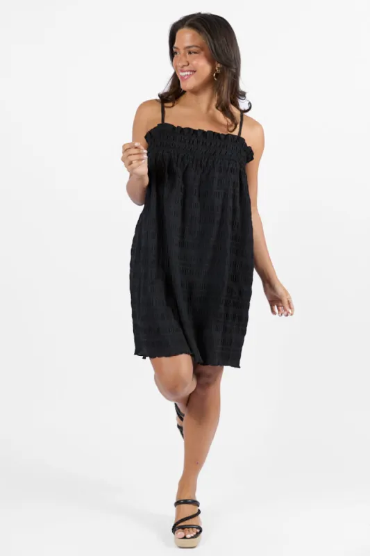 Tidal Tango Black Textured Shift Dress sold by Pink Lily