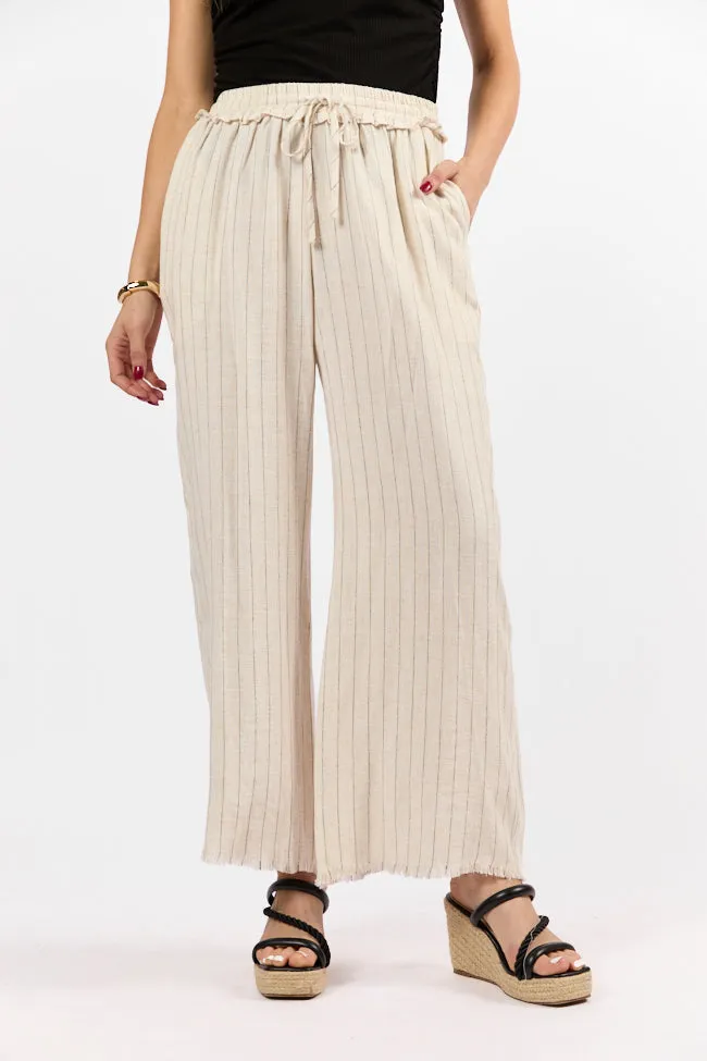 Full Sail Beige Linen Blend Striped Pants FINAL SALE sold by Pink Lily