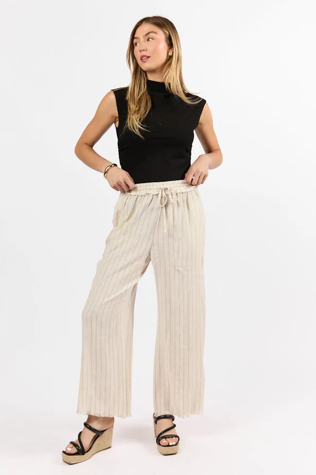 Full Sail Beige Linen Blend Striped Pants FINAL SALE sold by Pink Lily product image thumbnail 2