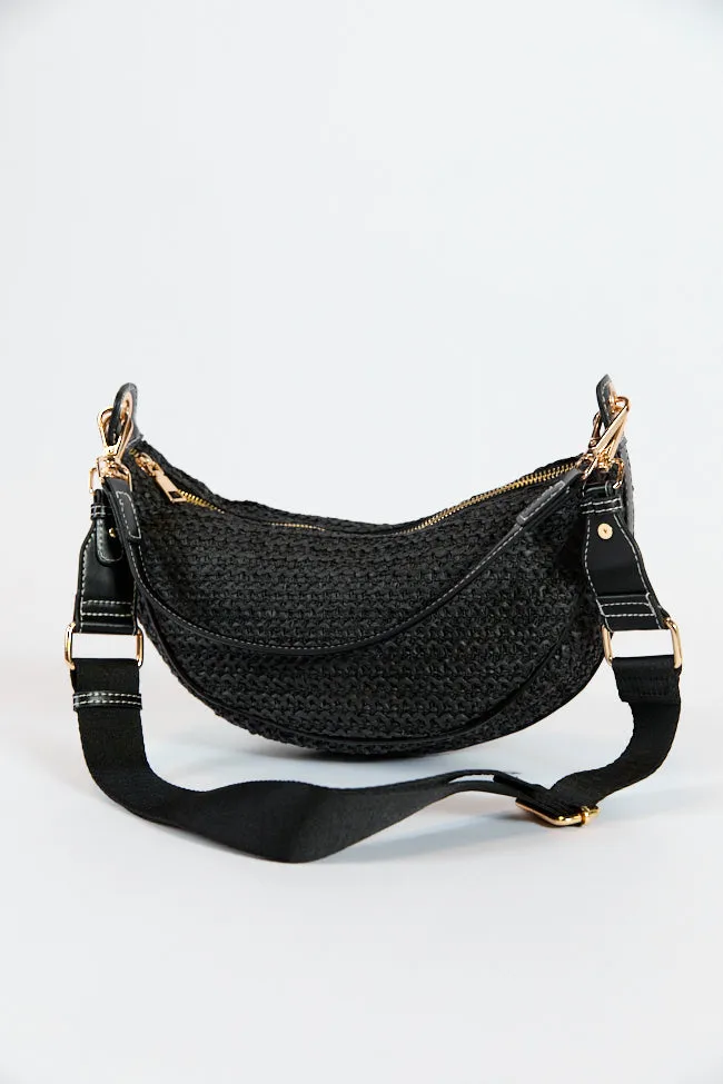 Kelly Black Raffia Crossbody Purse FINAL SALE sold by Pink Lily product image thumbnail 3