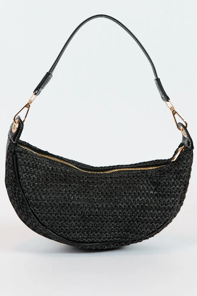 Kelly Black Raffia Crossbody Purse FINAL SALE sold by Pink Lily product image thumbnail 4