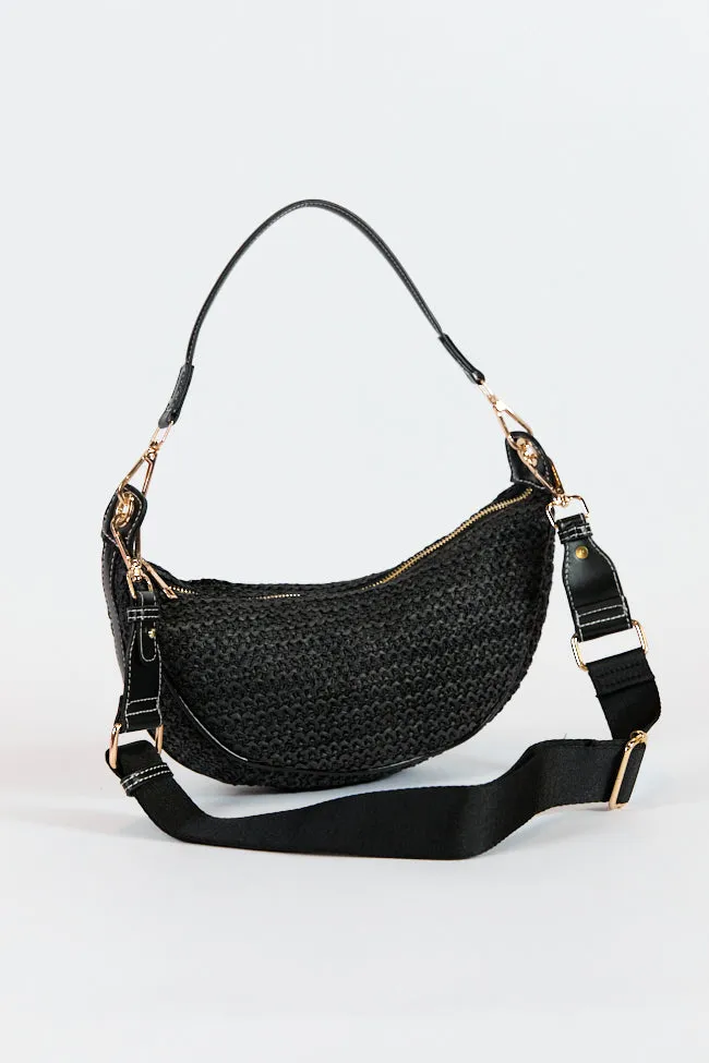 Kelly Black Raffia Crossbody Purse FINAL SALE sold by Pink Lily product image thumbnail 5