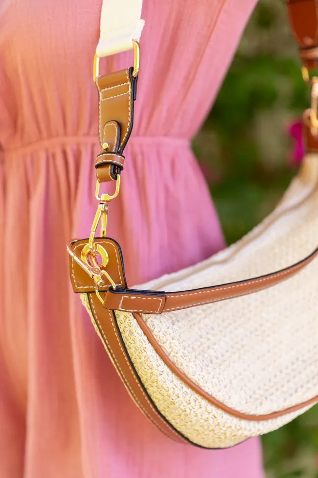 Kelly Tan Raffia Crossbody Purse SALE sold by Pink Lily product image thumbnail 4