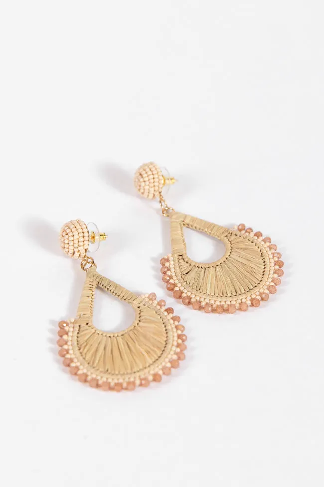 Brown Raffia and Beads Earrings FINAL SALE sold by Pink Lily product image thumbnail 4