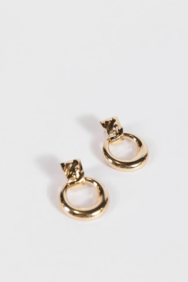 Post Circle Gold Hoop Earrings SALE sold by Pink Lily product image thumbnail 4